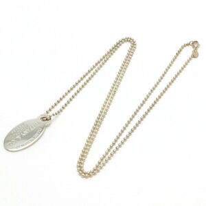 TIFFANY Co to Oval Plate Pendant Necklace Sterling Silver